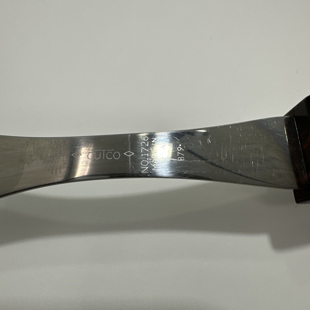 Vintage Cutco 1726 Serving Fork Classic Brown Orange Handle USA Stainless Steel - Picture 5 of 10